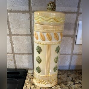 Decorative Ceramic Canister with Lid